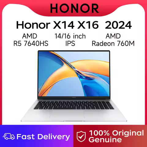 Honor Laptops X14/X16 2024 Riptide Edition R5 7640HS 16GB 512GB/1TB/2TB 60Hz IPS Screen 60Wh Ultra L