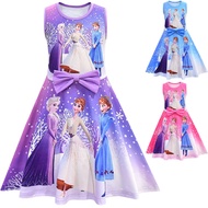 {Sweet Baby} Dress for Kids Girl Princess Dress Summer Frozen Dress Girls Dress Summer Dress Bow For 3 4 5 6 7 8 yrs