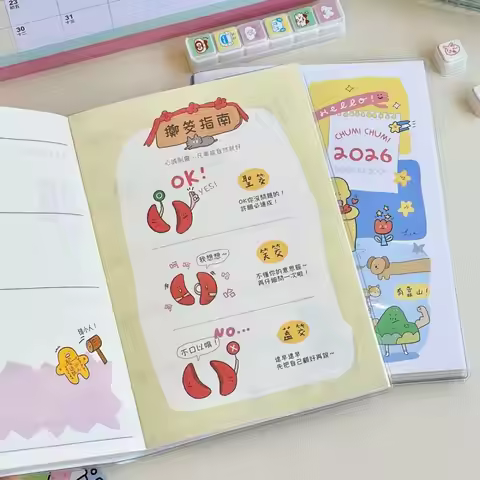 Portable B6 2026 Planner with Calendar To Do List Student Notebook Agenda Book School Office