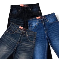 Men's Fading Whisker standard regular Jeans - prewash retro whisker fading denim pants