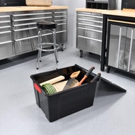 AZKO Maxbuilt 65X46X32 cm Storage Box With Wheels - Black Container Box Multipurpose Box Storage Con