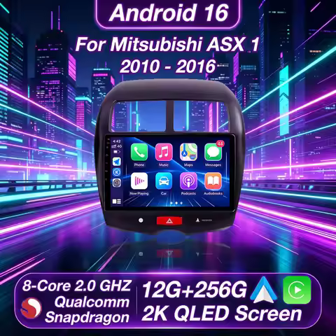Android 16 Wireless Carplay Auto Car radio For Mitsubishi ASX 1 2010-2016 2K QLED Multimedia Player 