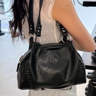 Korea ason Stray Bag Leather Bread Motorcycle Bag Niche Large Capacity Commuter Bag Tote Bag Shoulde
