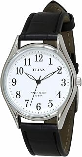 Clefer TE-AM008-WTS Analog Men's Watch, Waterproof, Leather Strap, Black, Black