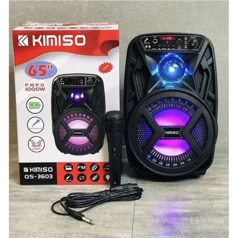 SPEAKER BLUETOOTH LED KIMISO QS 3603 Super BASS+MIC Karaoke