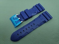 沛納海膠帶 24/26mm 24mm錶帶 26mm錶帶 橡膠錶帶 矽膠錶帶 手錶錶帶 沛納海膠錶帶 (適合安装 沛納海 PANERAI )  (ref:2624PAN膠帶藍)