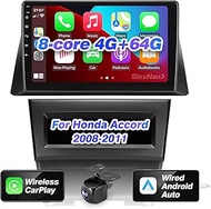 SizxNanv for Honda Accord 8th 2008 2009 2010 2011 Android 11 Touch Screen Compatible with Carplay Android Auto,Car Radio Stereo Bluetooth Navigation Media Player GPS WiFi FM/AM (4GRAM+64GROM)