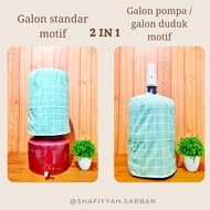Shafiyyah.Sarban Sarung Cover Galon Pompa Galon duduk Aneka Motif 2 in 1