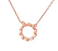 鋯石 | 925 純銀麥子冠鑲嵌皓石頸鍊