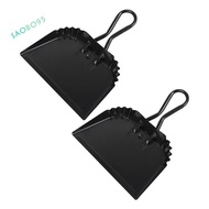 2Pack 12 Inch Black Metal Dustpan Dustpan for Indoor, Outdoor, Fireplace, Industrial, Commercial Use