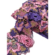 80MM Roses Design Embroidery Lace Trim Border Lace Sewing Fabric Wedding Kain Baju Kurung Renda Kahwin Borong [1 Meter]