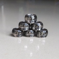 10pcs Ring Merpati Custom Nama Baja Donat | Ring Merpati Request Nama Sendiri | Ring Merpati Baja Do