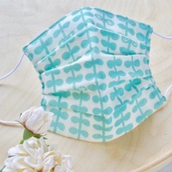 抗菌跟防臭加工 手工立體口罩 可洗滌 日本製純棉 北欧 綠色 成人