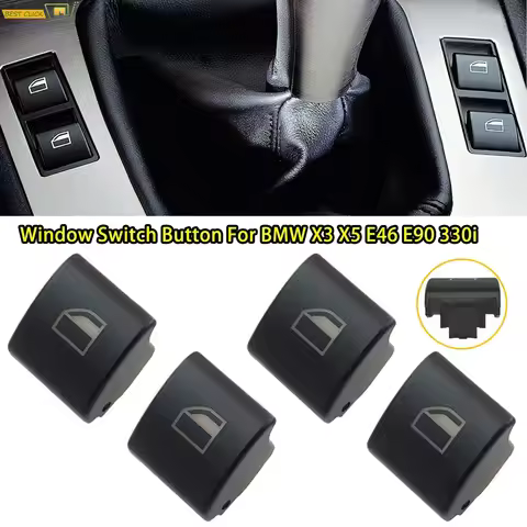 4Pcs Car Accessories Power Window Switch Button Cover For BMW 323i 325i 328i 330i 330xi 3 Series E46