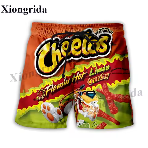 Newest Hot Cheetos Food Puffs Shorts 3D Printed High Quality Beach Shorts Summer Harajuku Loose Casu
