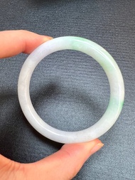 冰種 天然翡翠 緬甸 A玉 玉鐲 • 白底青翡翠圓鐲