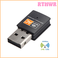 RTHWR 600Mbps Dual Band USB wifi Adapter AC600 2.4GHz 5GHz WiFi Mini Computer Network Card Receiver 