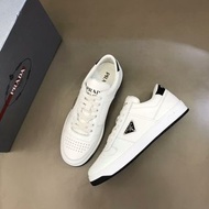 閒置全新Prada普拉達男士低幫繫帶休閒運動小白板鞋皮鞋駕車鞋 35-46碼