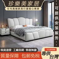 Light Luxury Genuine Leather Bed Double Bed Solid Wood Bed Soft Bed Storage Bed Lift Bed Large Bed B