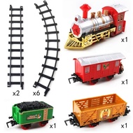 Electric Track Train With Mic Lights Simulation Railway Rail Car Set Christmas Gift Children Educational Toy Xmas Decora