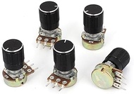 Uxcell a15011600ux0213 5 Piece 1K Ohm Linear Taper Rotary Potentiometer, 1KB B1K Pot