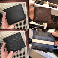 ⭐️Mrs.Chen COACH_74993 74771 75006 74991 Men's Short Wallet Fashion Bi-fold Multi-card Slot Wallet