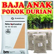Baja Pokok Durian Cepat Tunas Cepat Cambah Cepat Besar Tahan Lasak Nitrophoska 15-15-15+2S 1kg