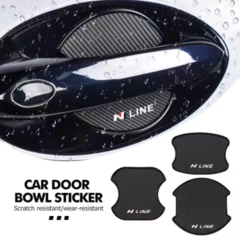 4pcs Car Door Anti-Scratch Threshold Sticker Handle Bowl Decals For Hyundai N Line Tuscon NX4 I20 I3