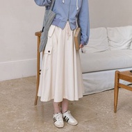 工裝抽繩半裙|裙子|兩色|春款|日本棉|Sora-1139