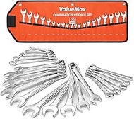 ValueMax Mechanics Wrench Set Metric and Standard, 20PCS Professional Combination Wrenches Set. SAE 