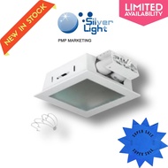 Recessed Ceiling Square (White/Chrome/Silver) Frosted Glass Down Light, PL-C Type (G24d-1/E27 Lamp)