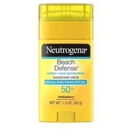 NeutrogenaBeachDefenseSunscreenStickSPF50,BroadSpectrumSunProtectionforFace&Body,Water-Resistant,Non