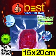 15x20 100 pcs BEST Vacuum Bag Plain Vacuum Plastic Food Vacuum Sealer