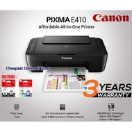 Canon Pixma E410 Inkjet AIO Printer Come with Canon PG-47 Black &amp; CL-57S Color Ink and 3 Years Warranty