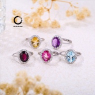 S925 Silver Ring Collection with Colored Stone & Natural Quartz with Large Stone YZXQ - Code J11HS; 