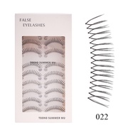 10 คู่ ขนตาปลอมรูปตัวยู ทรงธรรมชาติสไตล์แฟรี่ ใช้ซ้ำได้ แถบใส สำหรับต่อขนตาสไตล์มังงะ การแต่งตาแบบเก