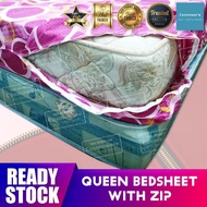 Queen Bedsheet with Zip / Cadar Queen BerZip Muat Tilam Queen 8”