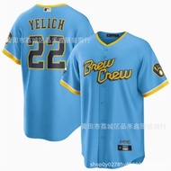 Milwaukee Brewers Milwaukee Brewers Jersey No. 22 Yelich Embroidered Baseball Uniform