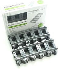 TrixBrix.eu Curved Tracks R104 Compatible with All Lego City Train Sets 60197 60198 10277 60205 6023