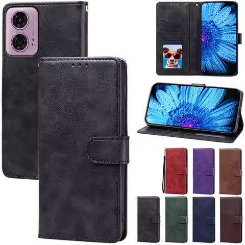 For Motorola G24 Power Case Silicone Leather Flip Wallet Case For Moto G24 Soft Silicone Cover Moto 