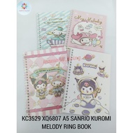 [READY STOCK] KC3529 XQ6807 A5 SANRIO KUROMI MELODY RING BOOK