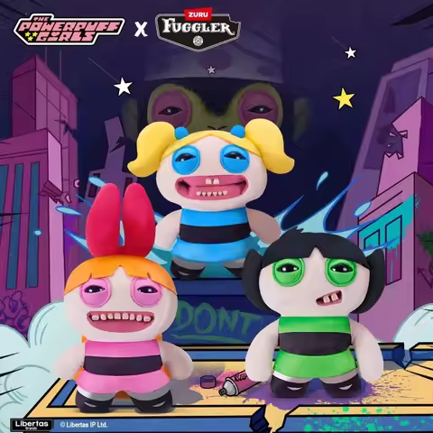 Genuine In Stock Fuggler X Powerpuff Girls Co-Branded Series Kooky Lovable Monster Plush Fashionable