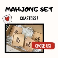 [SG] Gift Box Valentines Christmas Gifts Mahjong Coaster Wooden Coaster Gift Box Wood Engraving Cust