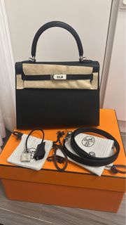 全新2026 Hermes Kelly 25 黑銀 noir G stamp
