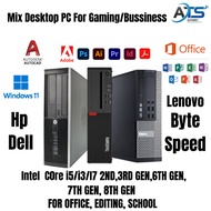 DESKTOP PC INTEL i5/i7 2nd, 3rd, 6th, 7th, 8th GEN FOR OFFICE, EDITING, GAMING, SCHOOL (USED)