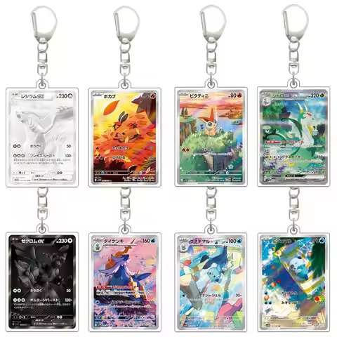 Pokemon Sv11B Black Bolt White Flare Bwr Acrylic Card Keychain 3.4X5.2Cm Anime Collection Card Decor