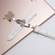 Dây Đeo Đồng Hồ Da Thật Hamilton Dành Cho Nữ Dây Đeo Ban Đầu Khóa Bướm Màu Trắng Dây Đeo Đồng Hồ Ham