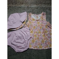 Baby Set 3in1 Dress, Panties and Hat Preloved