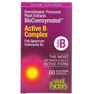 Active B Complex 60Vc, Active Vegetables, Dibencozide, Natural Factors, BioCoenzymated