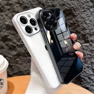 [Woo Fashion Case] เคสกระจกพรีเมี่ยมเคลือบอิเล็คโทรเพลทสำหรับ iPhone 11/12/13/14 Promax ดีไซน์สีมาพร้อมกับฟิลม์โทรศัพท์กันกระแทกเลนส์